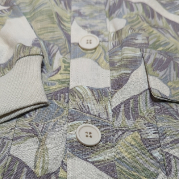 Disney Casual Button Down Shirt - Cream, Green, Purple - Picture 4 of 12